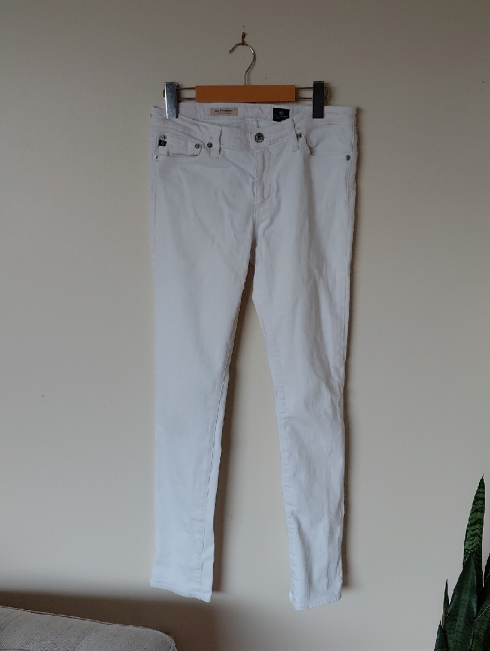 Ag Adriano Goldschmied White Jeans  Skinny Straight Leg